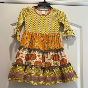 Girls' Multicolor Long Sleeve Dress